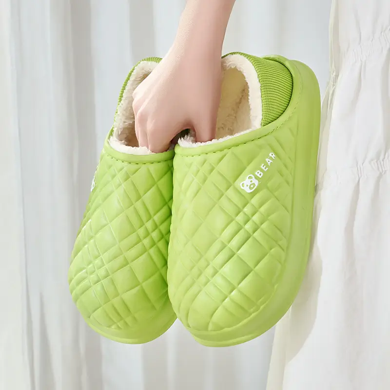 Wholesale Cotton Slippers for Women, Non-Slip, Winter, Closed Heel, Indoor Home Use, Men's Fleece-Lined, Outdoor Wear, Warm, Postpartum, Silent Shoes