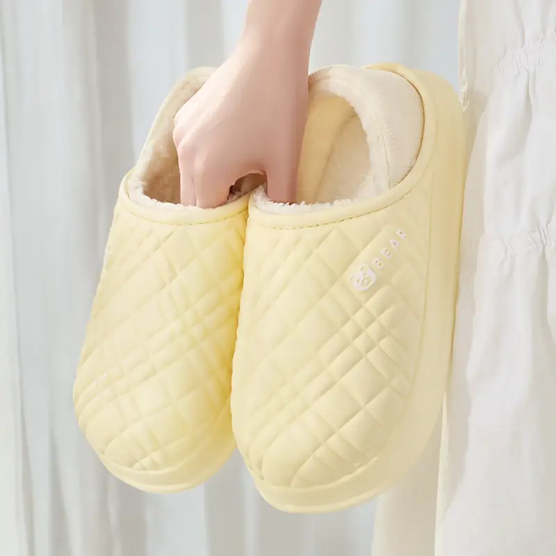 Wholesale Cotton Slippers for Women, Non-Slip, Winter, Closed Heel, Indoor Home Use, Men's Fleece-Lined, Outdoor Wear, Warm, Postpartum, Silent Shoes