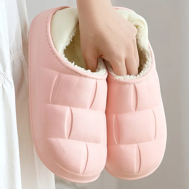 Wholesale Cotton Slippers for Women, Non-Slip, Winter, Closed Heel, Indoor Home Use, Men's Fleece-Lined, Outdoor Wear, Warm, Postpartum, Silent Shoes