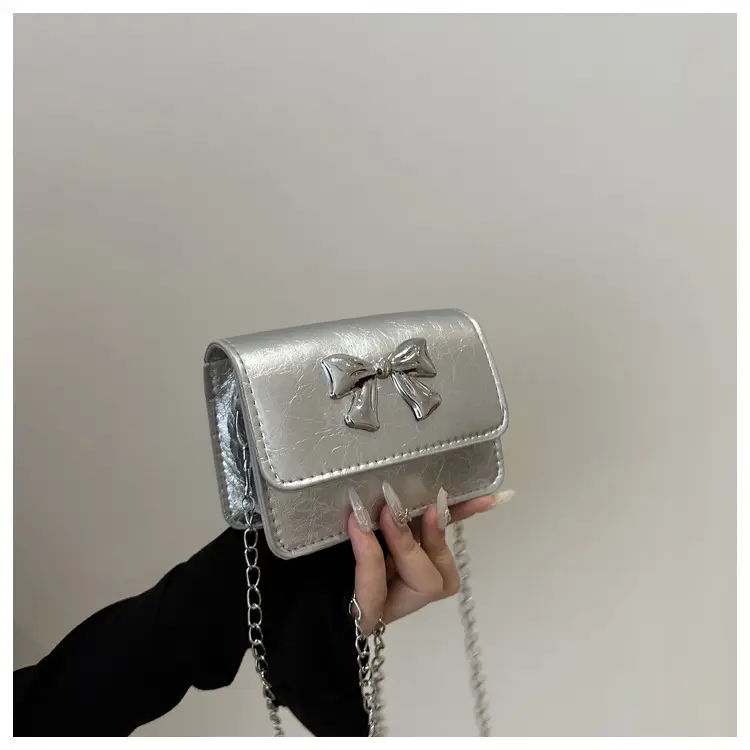 Women's High-end Silver Bow Crossbody Bag — feature 13