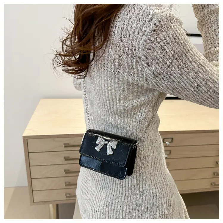 Women's High-end Silver Bow Crossbody Bag — feature 16
