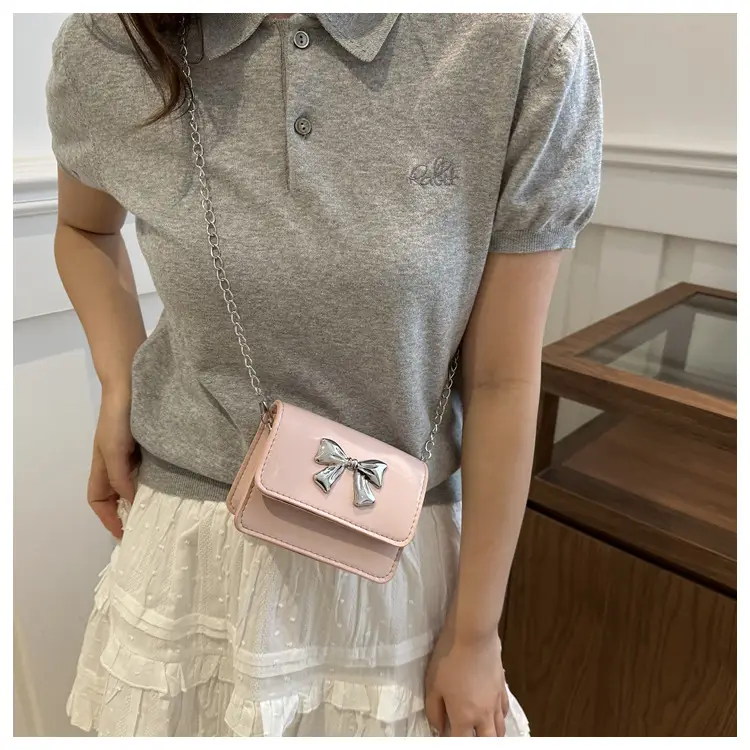 Women's High-end Silver Bow Crossbody Bag — feature 19