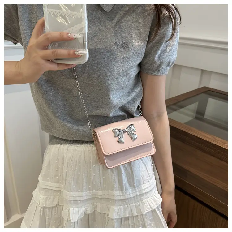 Women's High-end Silver Bow Crossbody Bag — feature 21