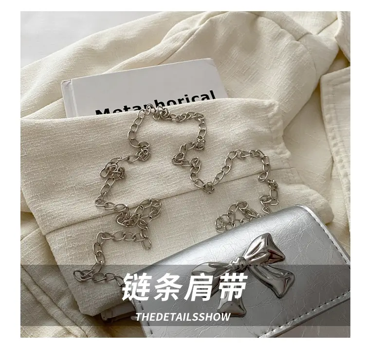 Women's High-end Silver Bow Crossbody Bag — feature 3