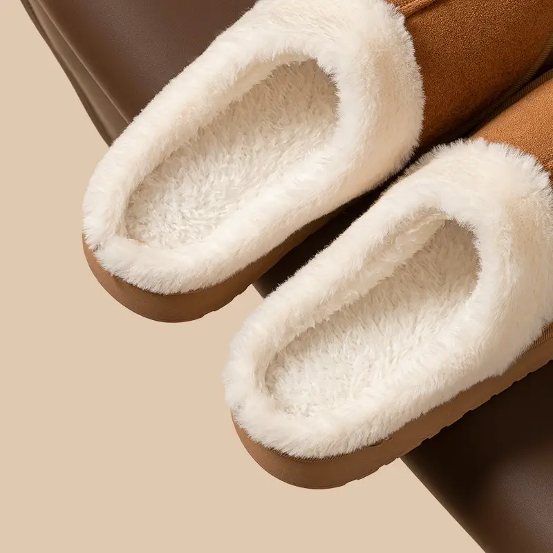 Suede Cotton Slippers Women's Autumn and Winter Indoor Thick Bottom Anti-Slip Office Home Fashion Mao Mao Cotton Slippers - Image 7