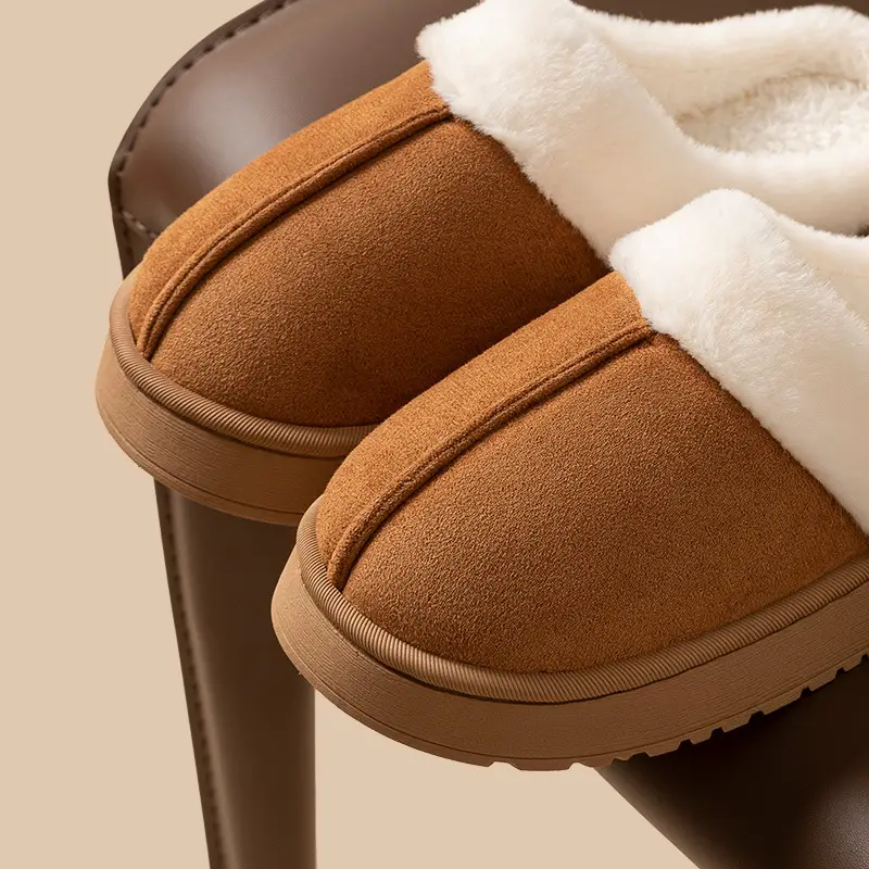 Suede Cotton Slippers Women's Autumn and Winter Indoor Thick Bottom Anti-Slip Office Home Fashion Mao Mao Cotton Slippers - Image 8