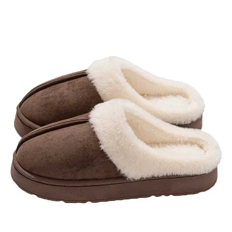 Suede Cotton Slippers Women's Autumn and Winter Indoor Thick Bottom Anti-Slip Office Home Fashion Mao Mao Cotton Slippers - Image 10