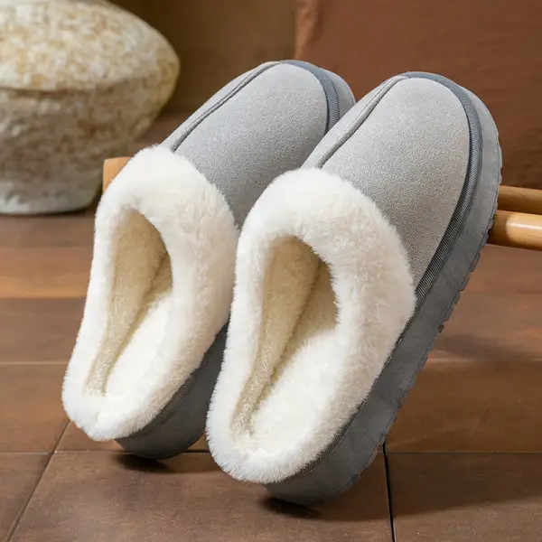 Suede Cotton Slippers Women's Autumn and Winter Indoor Thick Bottom Anti-Slip Office Home Fashion Mao Mao Cotton Slippers - Image 5