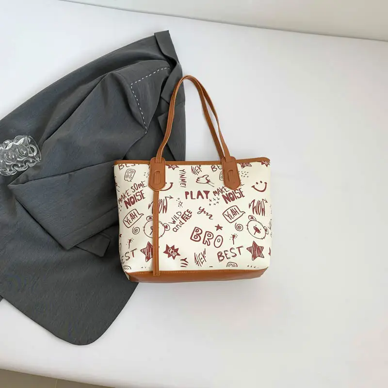 Women's Printed Cotton Tote Bag Large Capacity Summer Commuter - Image 5