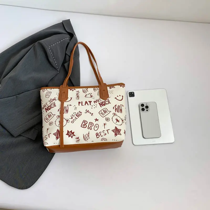 Women's Printed Cotton Tote Bag Large Capacity Summer Commuter - Image 6