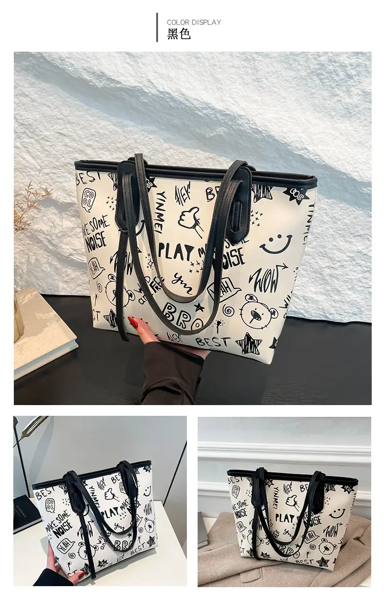 Women's Printed Cotton Tote Bag Large Capacity Summer Commuter — feature 12