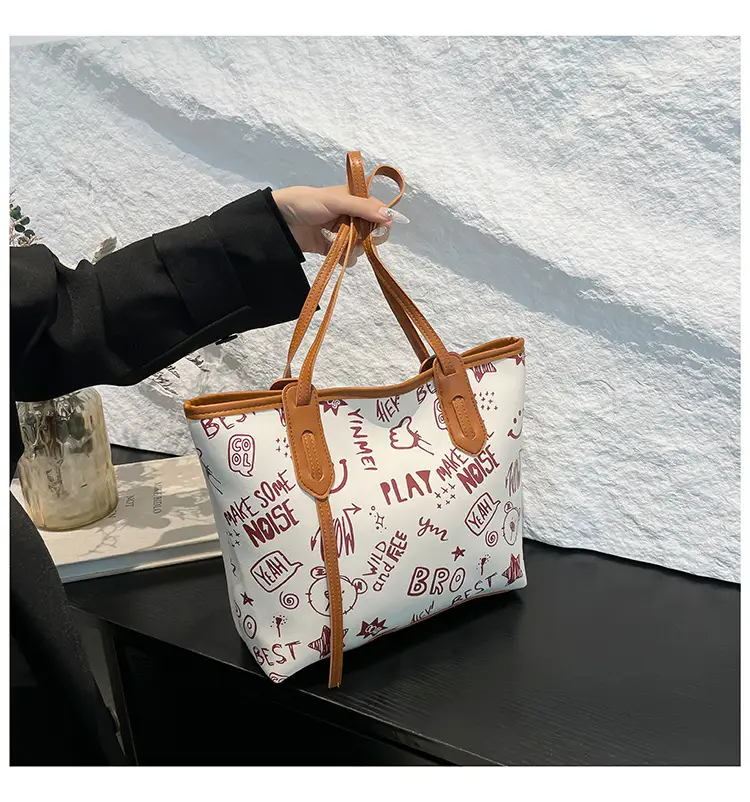 Women's Printed Cotton Tote Bag Large Capacity Summer Commuter — feature 16