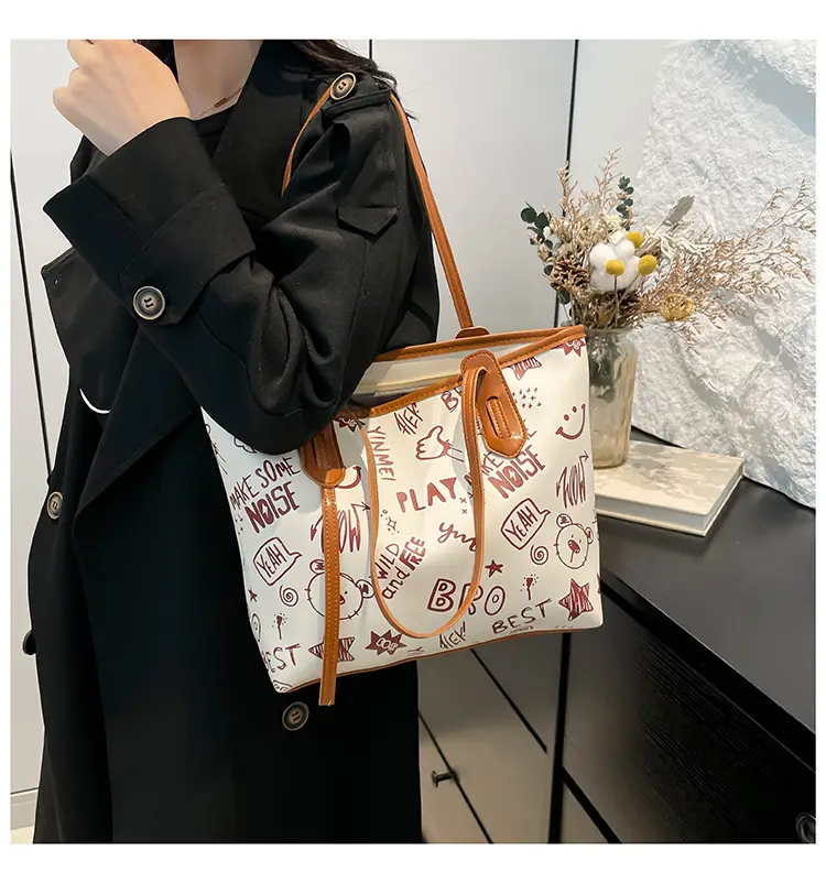Women's Printed Cotton Tote Bag Large Capacity Summer Commuter — feature 22