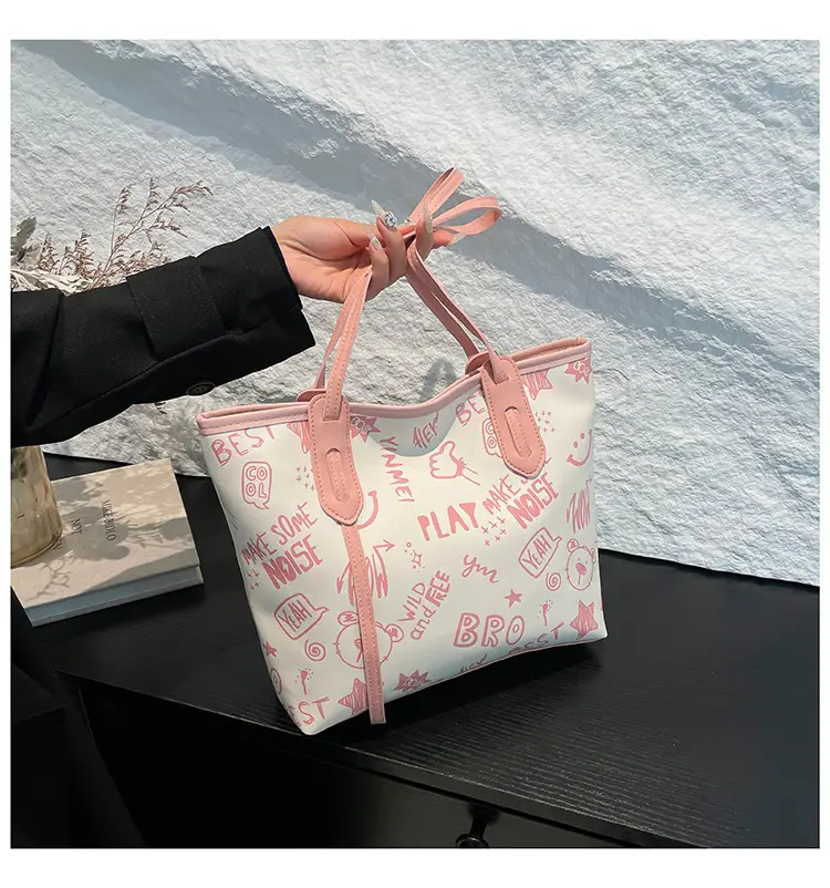 Women's Printed Cotton Tote Bag Large Capacity Summer Commuter — feature 24