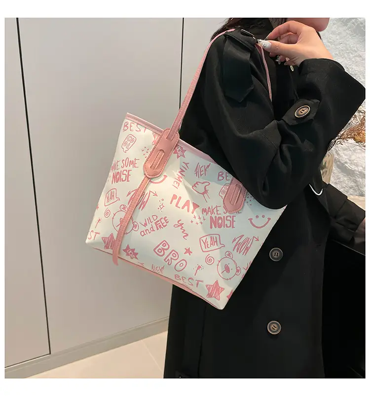 Women's Printed Cotton Tote Bag Large Capacity Summer Commuter — feature 26