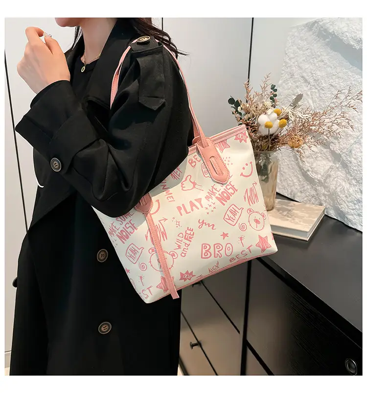 Women's Printed Cotton Tote Bag Large Capacity Summer Commuter — feature 28