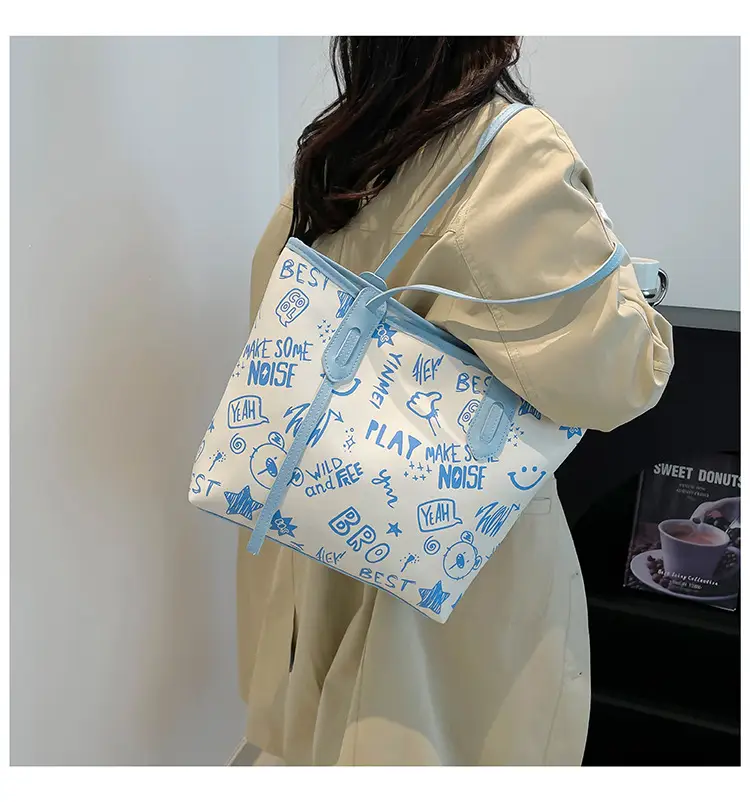 Women's Printed Cotton Tote Bag Large Capacity Summer Commuter — feature 33