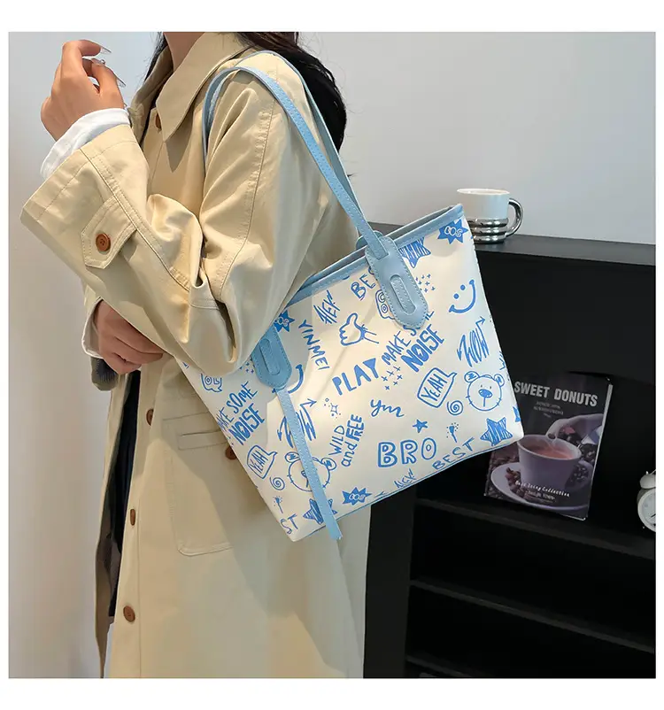 Women's Printed Cotton Tote Bag Large Capacity Summer Commuter — feature 35