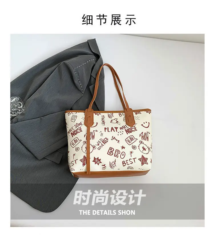 Women's Printed Cotton Tote Bag Large Capacity Summer Commuter — feature 4
