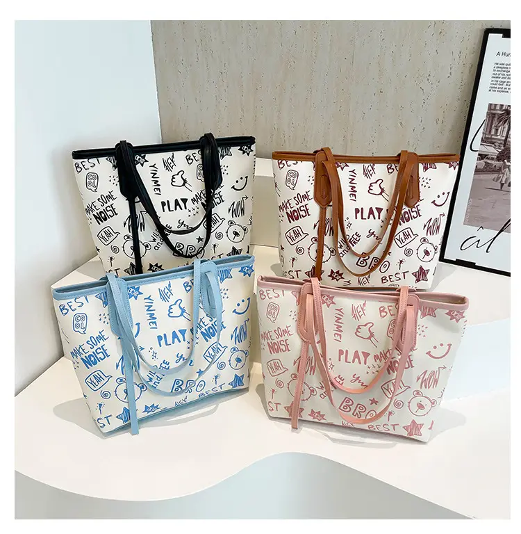 Women's Printed Cotton Tote Bag Large Capacity Summer Commuter — feature 9