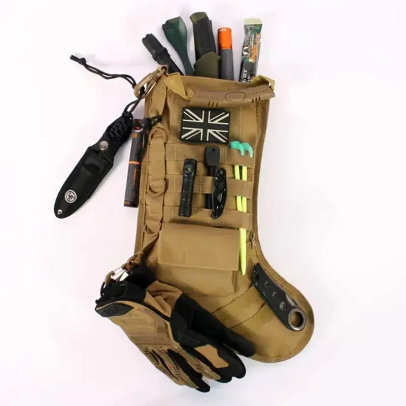 Tactical Christmas Socks Multi-functional Storage Bag Outdoor Sports Waist Bag Christmas Tree Hanging Gifts Storage Bag — feature 10