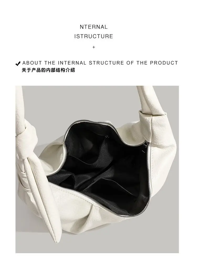 White Pleated Shoulder Bag 2026 New — feature 10