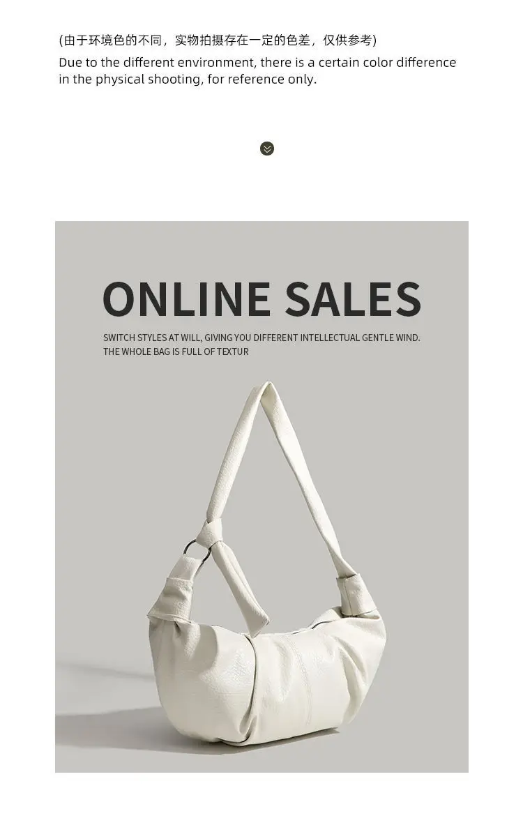 White Pleated Shoulder Bag 2026 New — feature 13