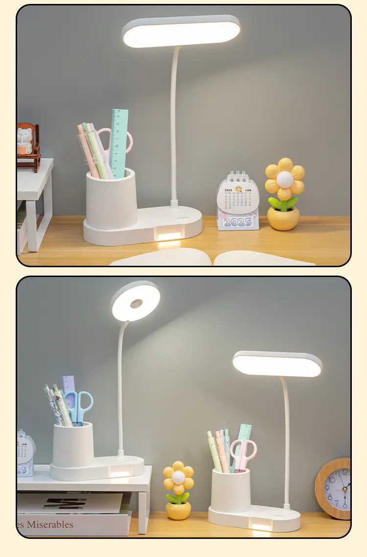 Storage Pen Holder Desk Lamp Study Dormitory Home Eye Protection Lamp Reading Desk Rechargeable Dual-Use Bedroom Bedside Lamp Dimmable — feature 22