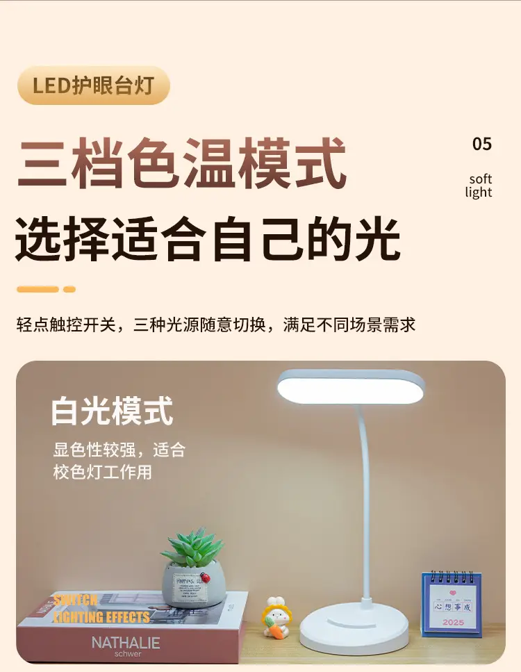 Storage Pen Holder Desk Lamp Study Dormitory Home Eye Protection Lamp Reading Desk Rechargeable Dual-Use Bedroom Bedside Lamp Dimmable — feature 28