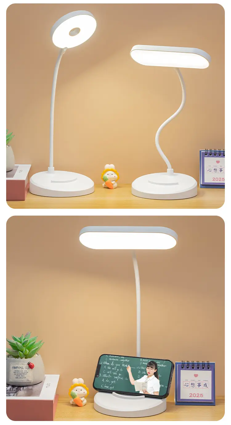 Storage Pen Holder Desk Lamp Study Dormitory Home Eye Protection Lamp Reading Desk Rechargeable Dual-Use Bedroom Bedside Lamp Dimmable — feature 38