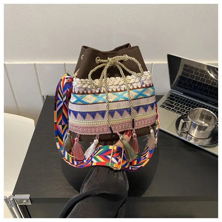 Ethnic Tassel Handbag Women Blue Red Crossbody Bag — feature 13