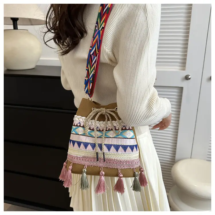 Ethnic Tassel Handbag Women Blue Red Crossbody Bag — feature 16