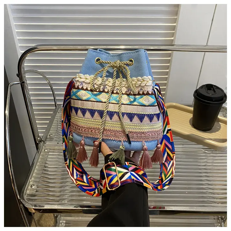 Ethnic Tassel Handbag Women Blue Red Crossbody Bag — feature 19