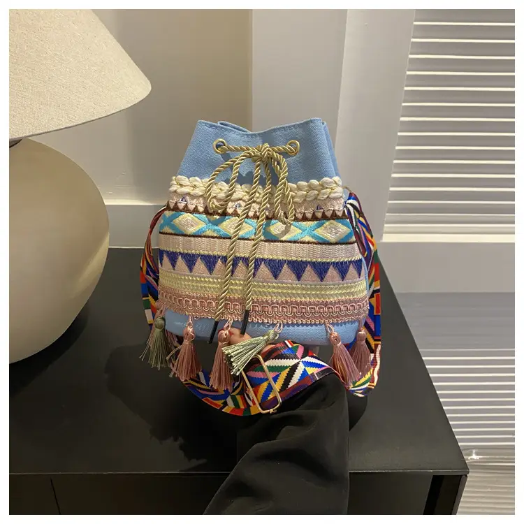Ethnic Tassel Handbag Women Blue Red Crossbody Bag — feature 20
