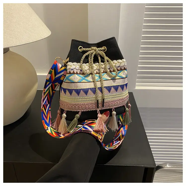 Ethnic Tassel Handbag Women Blue Red Crossbody Bag — feature 21