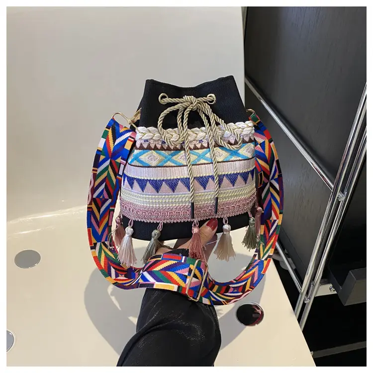 Ethnic Tassel Handbag Women Blue Red Crossbody Bag — feature 23