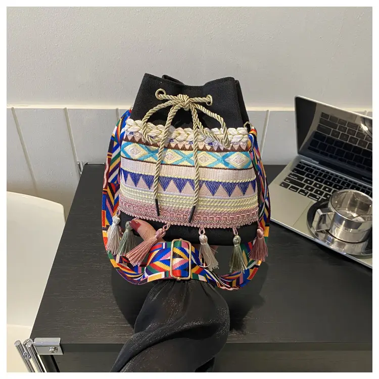 Ethnic Tassel Handbag Women Blue Red Crossbody Bag — feature 24