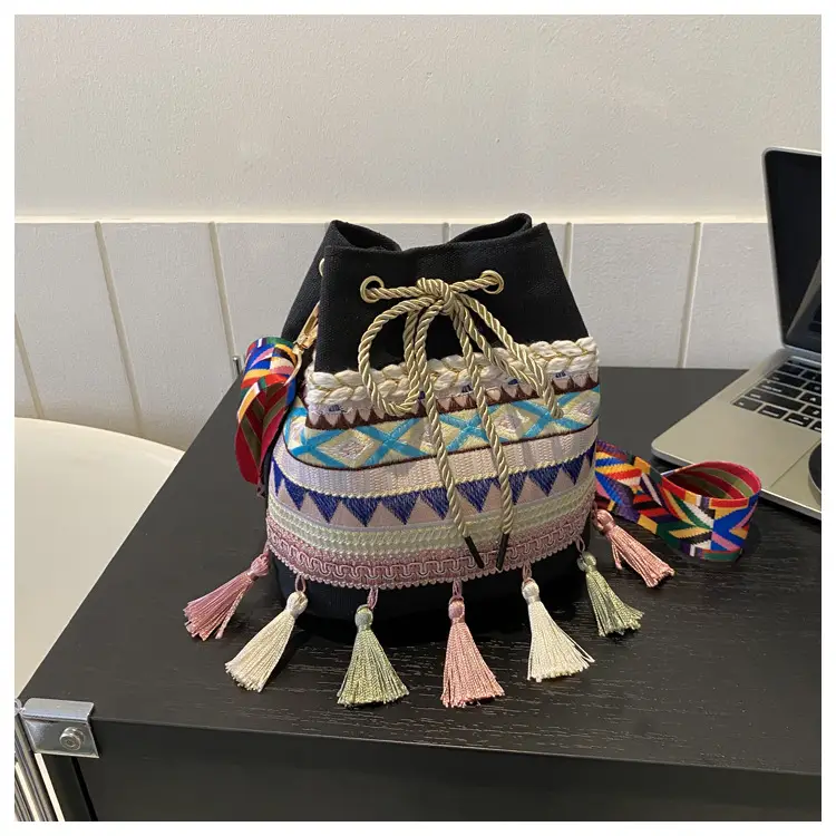 Ethnic Tassel Handbag Women Blue Red Crossbody Bag — feature 25