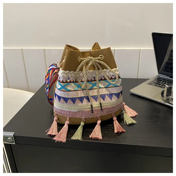 Ethnic Tassel Handbag Women Blue Red Crossbody Bag — feature 27