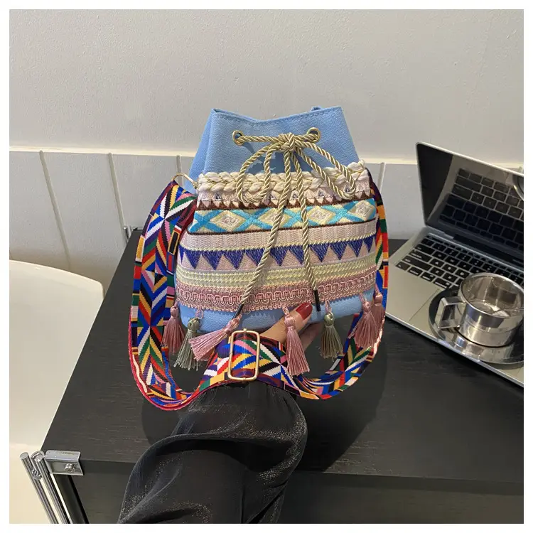 Ethnic Tassel Handbag Women Blue Red Crossbody Bag — feature 28
