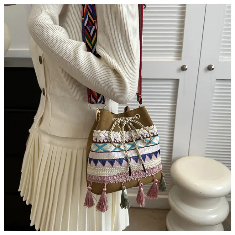 Ethnic Tassel Handbag Women Blue Red Crossbody Bag — feature 29