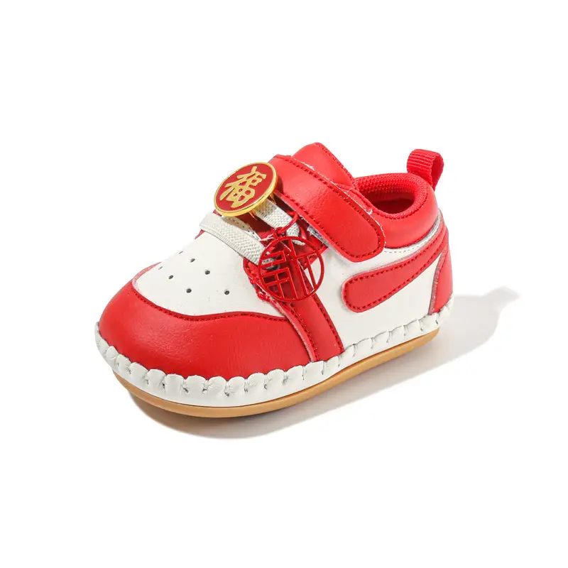 Spring and Autumn Chinese Red Benmingnian One-year-old Soft-soled Toddler Shoes for Boys and Girls Soft-soled 6-12 Months Baby Shoes
