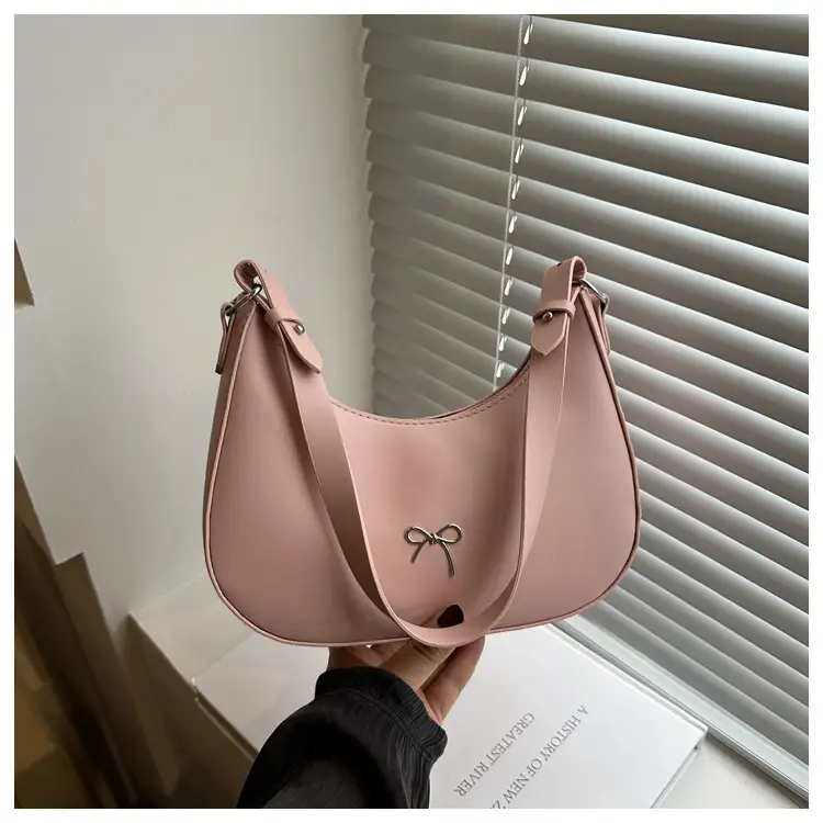 Pink Bow Retro Crossbody Bag for Women 2024 - Image 3