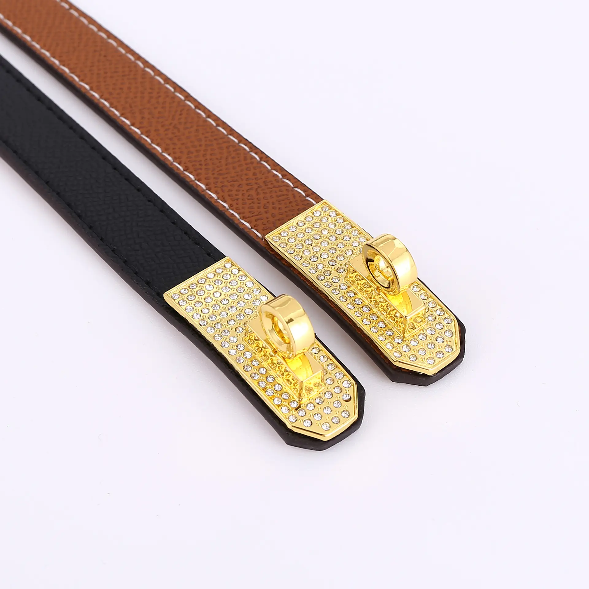 Women's Leather Belt with Diamond Clasp, Versatile Decorative Accessory - Image 12