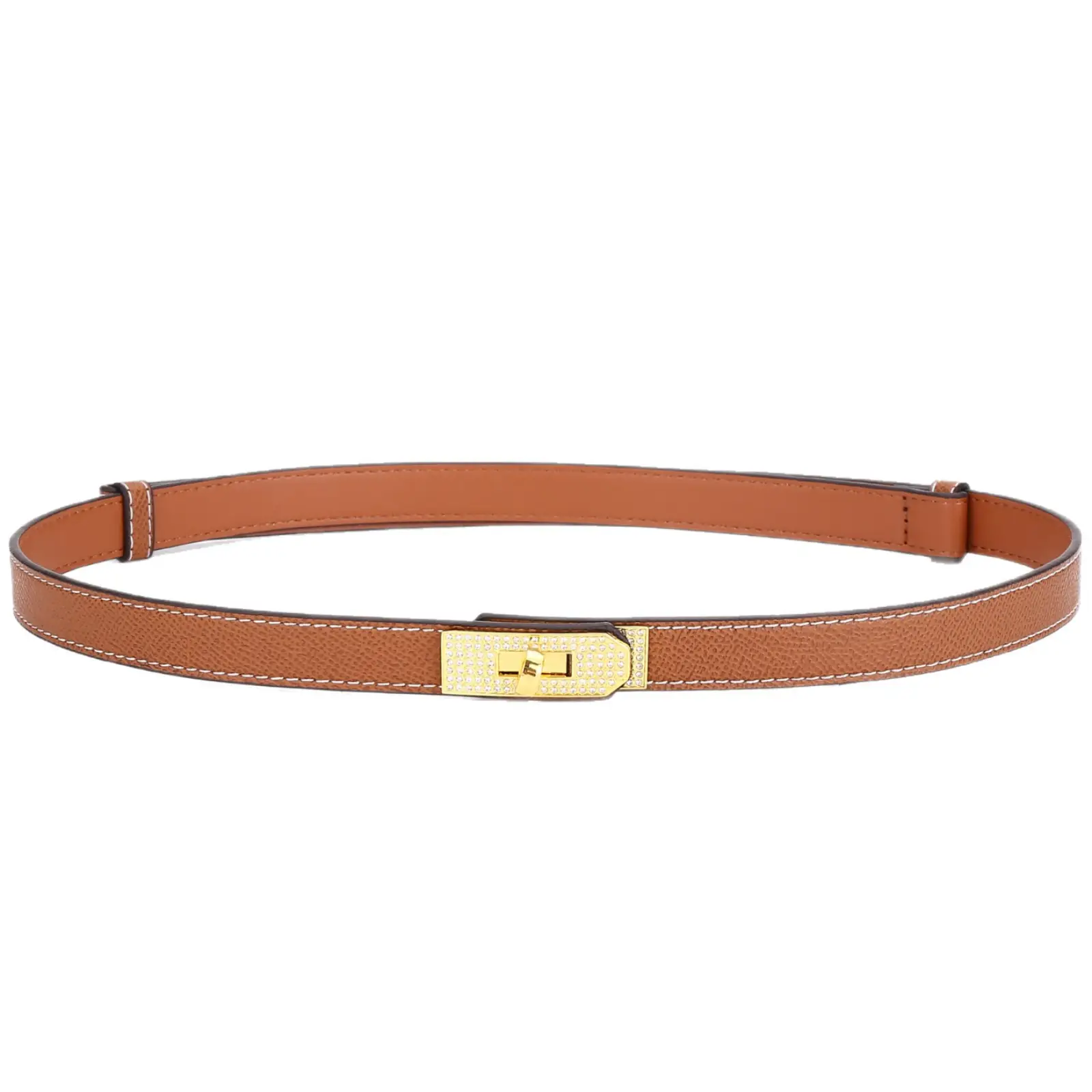 Women's Leather Belt with Diamond Clasp, Versatile Decorative Accessory - Image 13