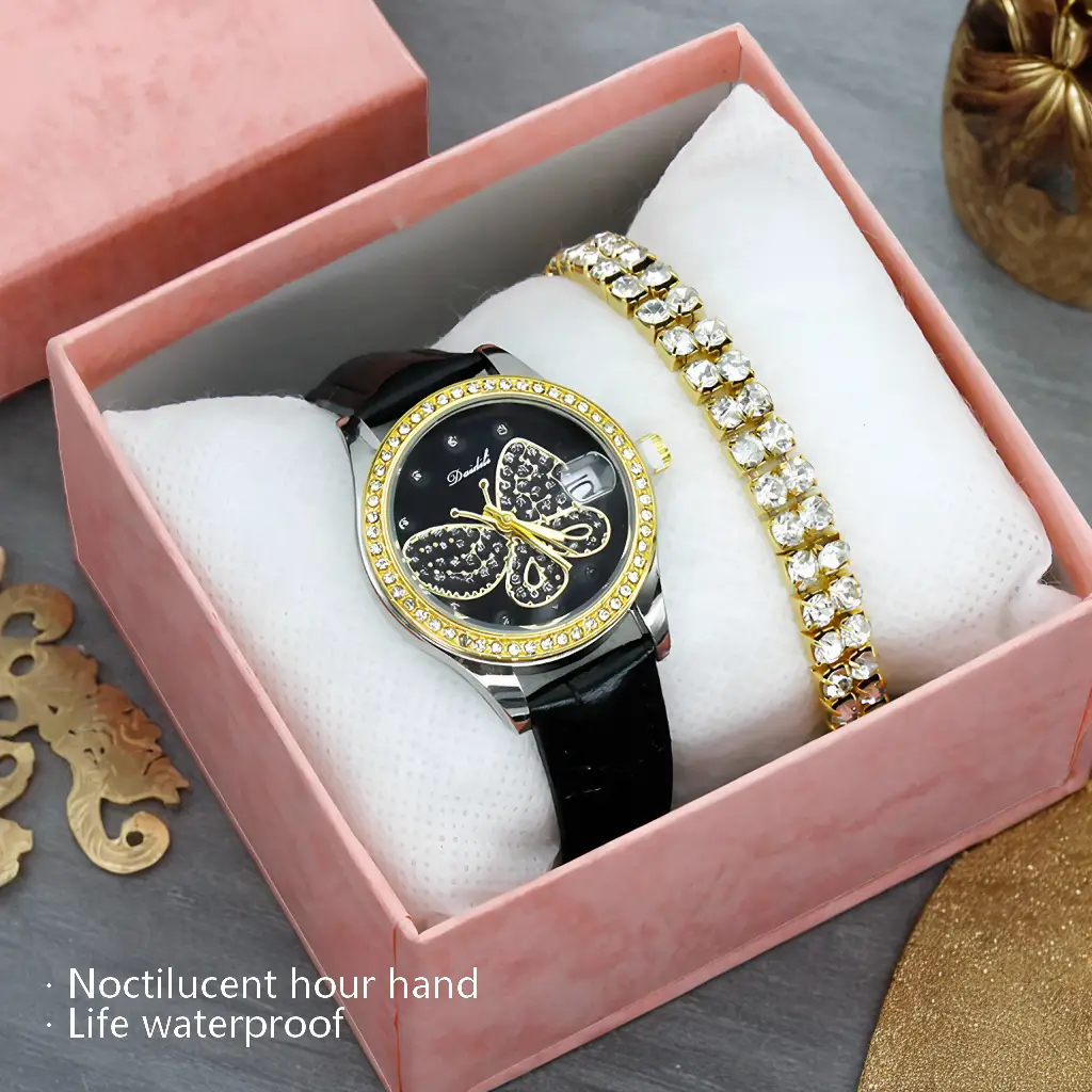 Modern Black Leather Wristwatch for Women - Image 12