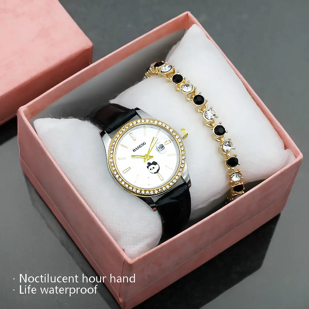 Modern Black Leather Wristwatch for Women - Image 17