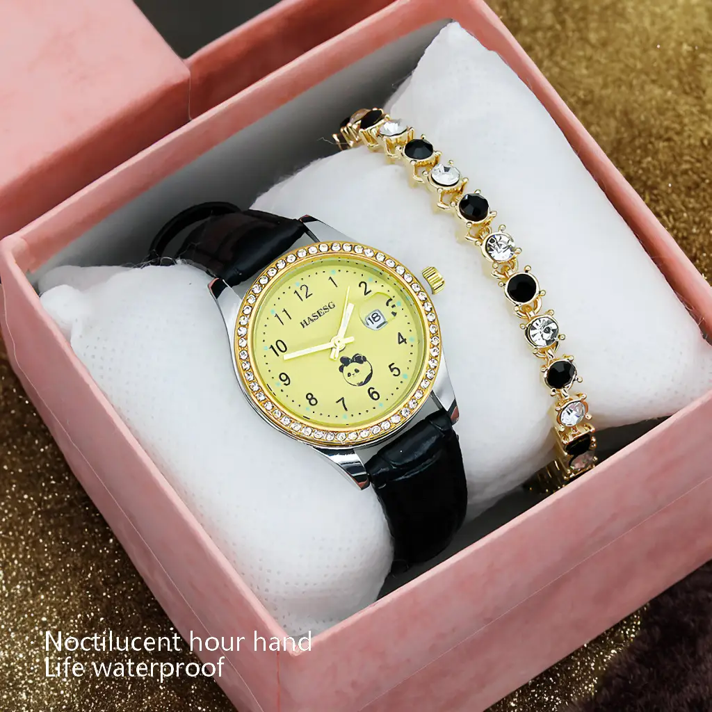 Modern Black Leather Wristwatch for Women - Image 18