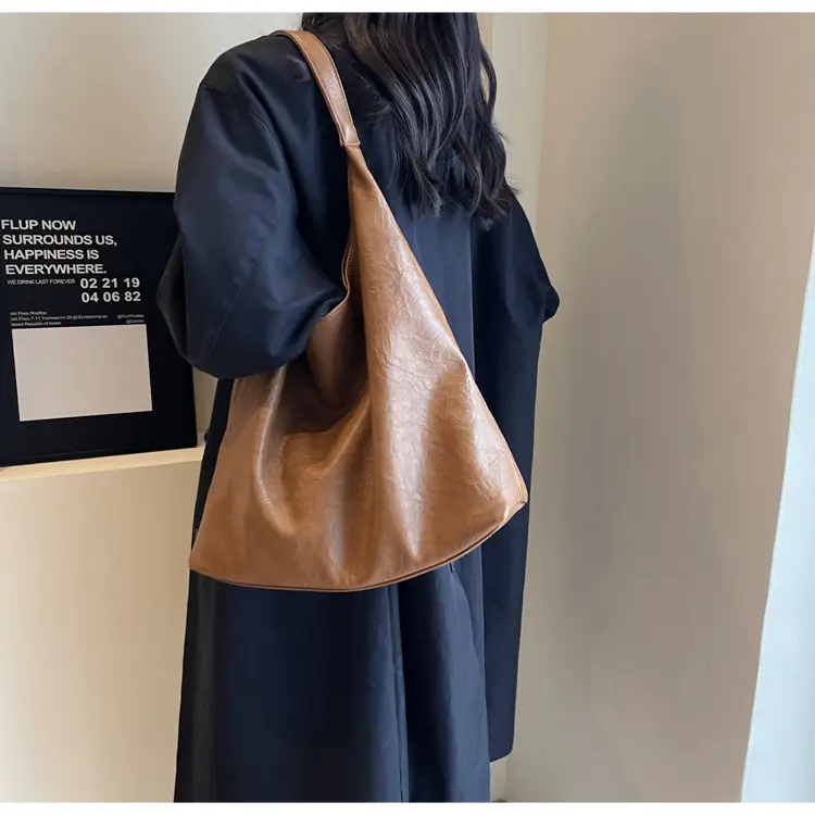 Brown Lazy Style Large Cap Bag for Women — feature 21