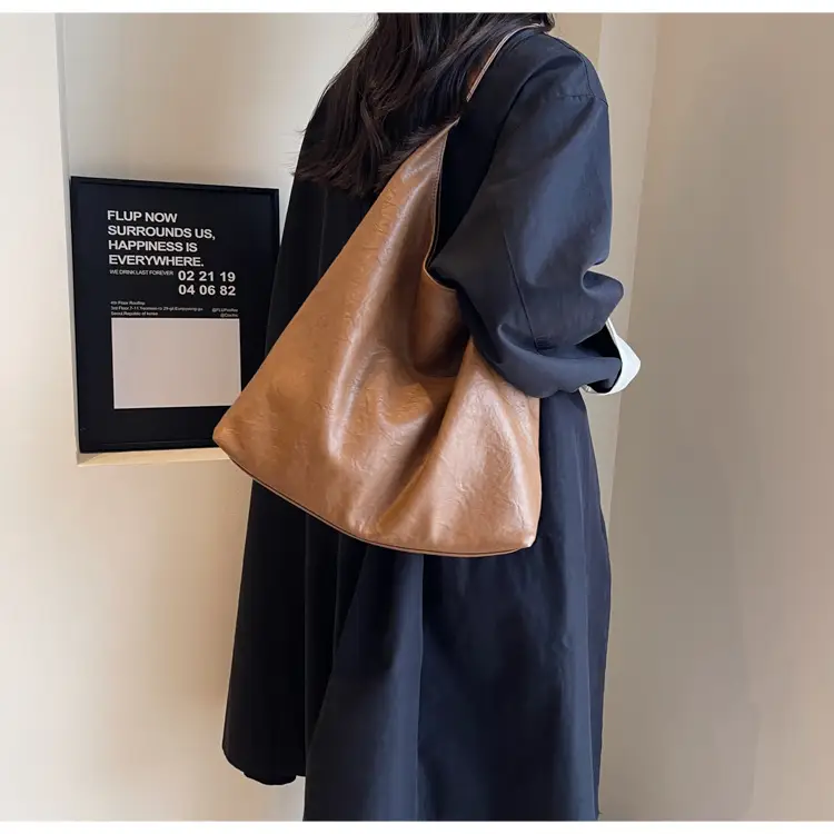 Brown Lazy Style Large Cap Bag for Women — feature 22